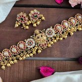 Premium Lakshmi Flower High Neck Choker-Gold Bead-G14174